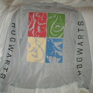 HARRY POTTER HOGWARTS FOUR HOUSES MEN'S TEE NWT